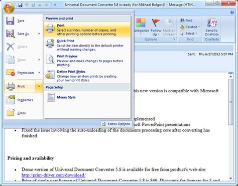 How To Save Outlook Message As Pdf Universal Document