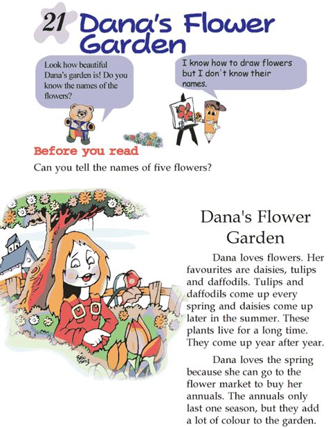 Grade 2 Reading Lesson 21 Short Stories Dana’s Flower Garden Reading Literature English