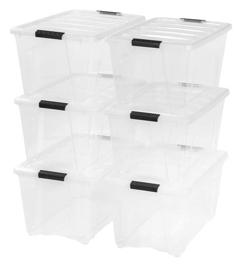 Iris Usa Tb Clear Plastic Storage Bin Tote Organizing Container With Durable Lid And Secure