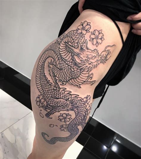 See more ideas about tattoos, red dragon tattoo, cool tattoos. Thigh Tattoos Women Dragon - Best Tattoo Ideas