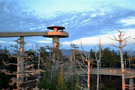 The park's 7,500 acres include the highest point in the state. Clingmans Dome Observation Tower Trail - North Carolina ...
