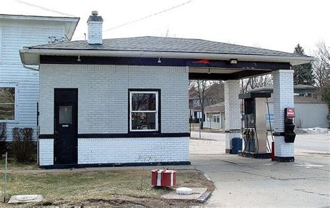 Brick Gas Station Side View Plainwell Michigan 3609 By