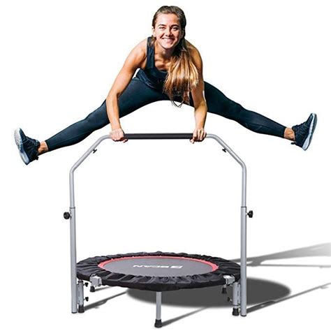 Bcan 40″ Foldable Mini Trampoline Fitness Rebounder With Adjustable