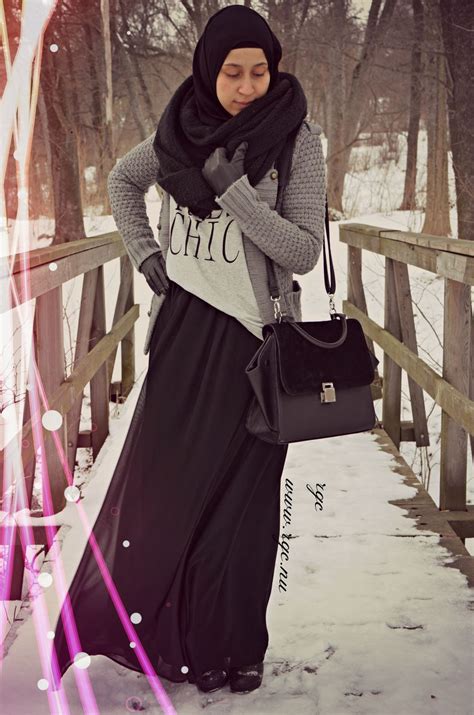 hijab chic in snowy weather hijab style casual hijab chic muslimah fashion