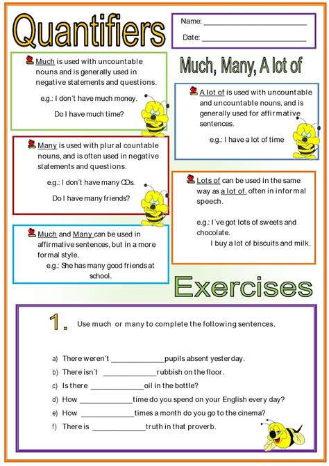 Quantifiers 1131×1600 Kids English Uncountable Nouns Nouns