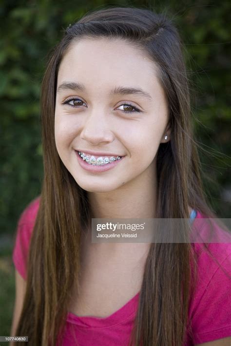 Portrait Of 12 Year Old Girl With Braces Photo Getty Images