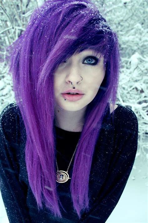 Emo Girl With Purple Hair We Heart It Purple Hair