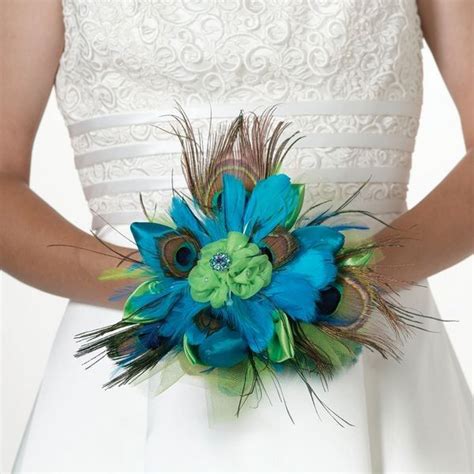 Peacock Feather Bouquet Peacock Wedding Bouquet Feather Bouquet