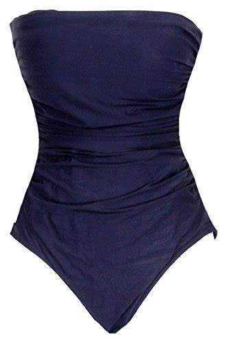 J Crew Ruched Bandeau One Piece Swimsuit Bathing Suit B6818 Navy New