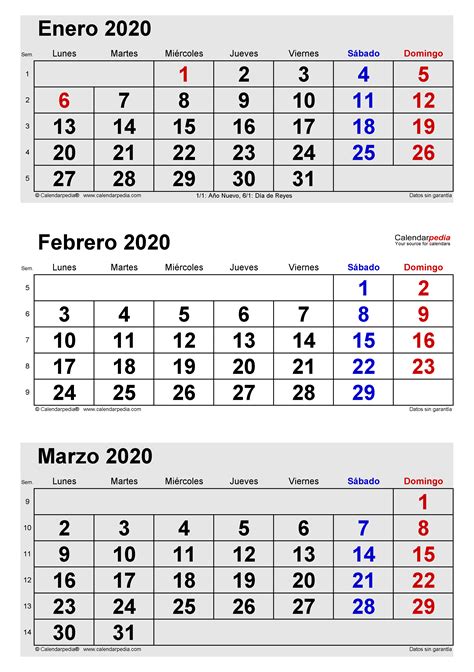 Calendario Febrero 2020 Pdf Word Excel Imprimible Pla