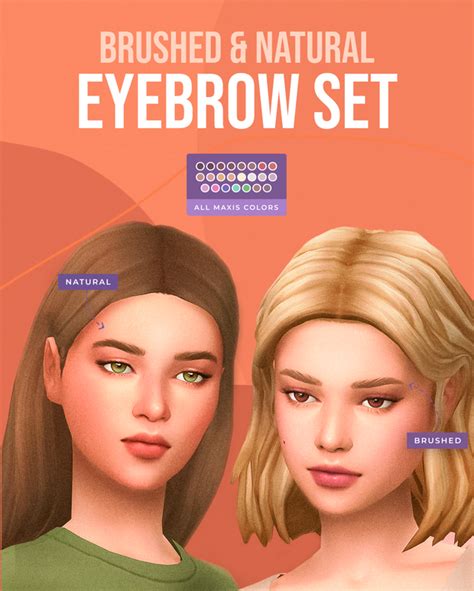 Brushed And Natural Eyebrow Set Patreon Sims Sims 4 The Sims 4 Skin