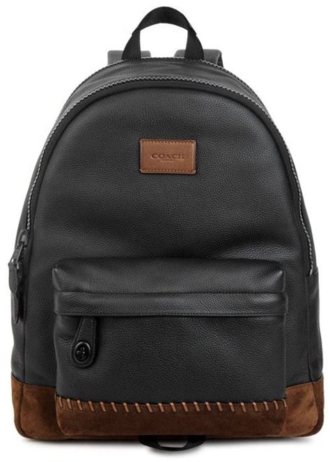 Coach Modern Varsity Campus Backpack In Pebble Leather In Black