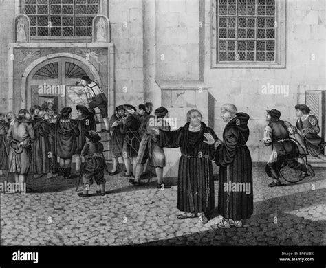 Martin Luther Posts His 95 Theses Stock Photo Alamy