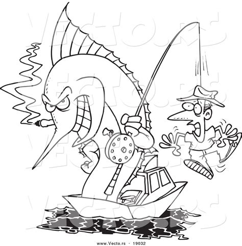 Online coloring > famous actresses > marilyn monroe. Vector of a Cartoon Fishing Marlin with a Man on a Hook ...