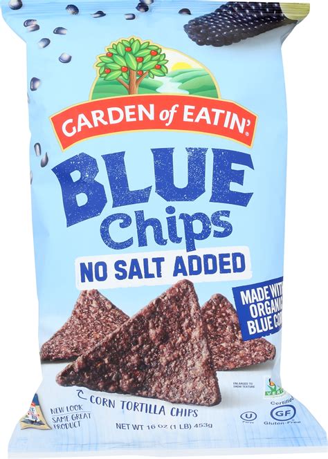 garden of eatin no salt blue tortilla chips 16 oz pack of 12