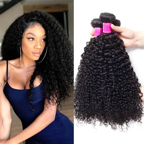 Amella Hair A Brazilian Curly Hair Weave Bundles 14 16 18 Inch 285g Brazilian Virgin Kinky