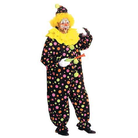adult neon dotted clown costume