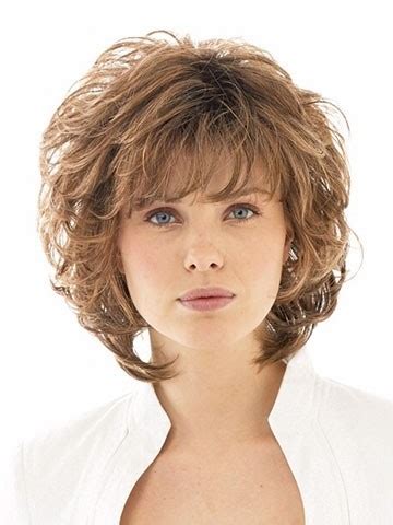 By slicing into the middle of each wave, you increase the overall volume, which leaves your hair with a fluffy, weightless appearance. Chin Length Layered Wavy Synthetic Wigs With Bangs