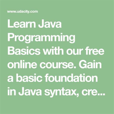 Learn Java Programming Basics With Our Free Online Course Gain A Basic