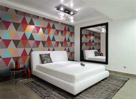 15 Captivating Bedrooms With Geometric Wallpaper Ideas