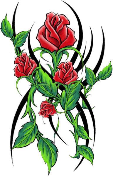 Tribal Red Roses Tattoo | Rose tattoos, Tribal rose tattoos, Body art