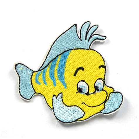 Free The Little Mermaid Flounder Fish Embroidered Ironsew On Patch