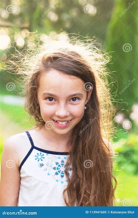 Happy Little Kid Excited Cute Teen Girl Smiling Very Happy On S Stock
