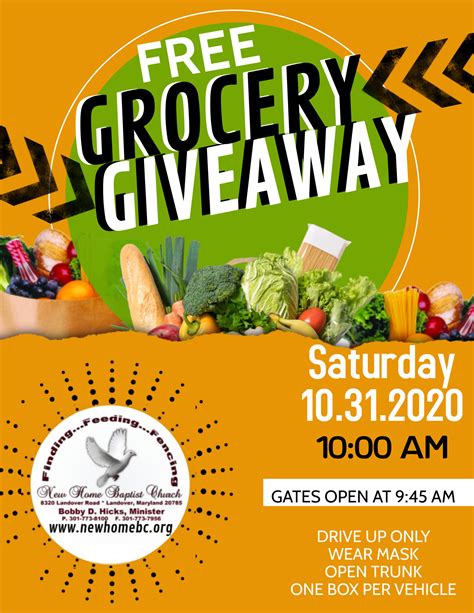 Every wednesday and friday at the northside church of god (2590 northwest 103rd street, miami 33147): Food Giveaway (10 AM until gone) | New Home Baptist Church