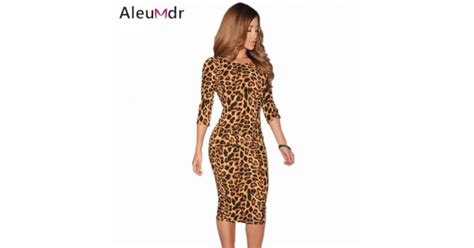 aleumdr autumn 2017 roupas femininas pencil sexy backless dresses women clothing leopard print