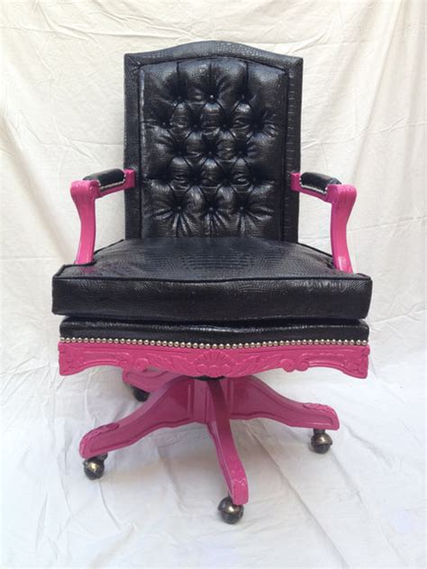 Ssline velvet office chair,modern home office chairs desk chairs with gold metal legs,adjustable swivel armchair vanity chair nice task chair for office, living room,bed room (pink). Pretty In Pink Chair By Bluesofastudio - Eclectic - Office ...