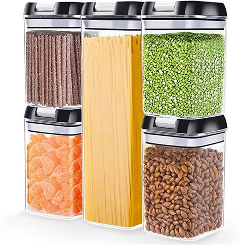 They provide added storage space for various types of food and cooking ingredients, and. Amazon.com: Airtight Food Storage Containers with Lids, 5 ...