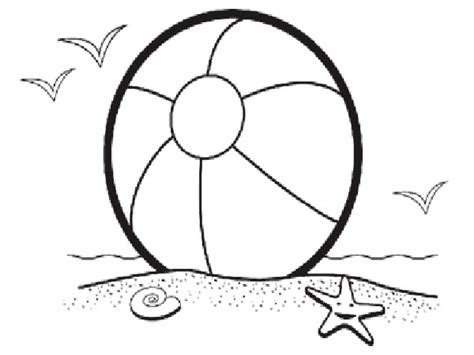Beach ball and sand castle: Beach Ball Coloring Page at GetColorings.com | Free ...