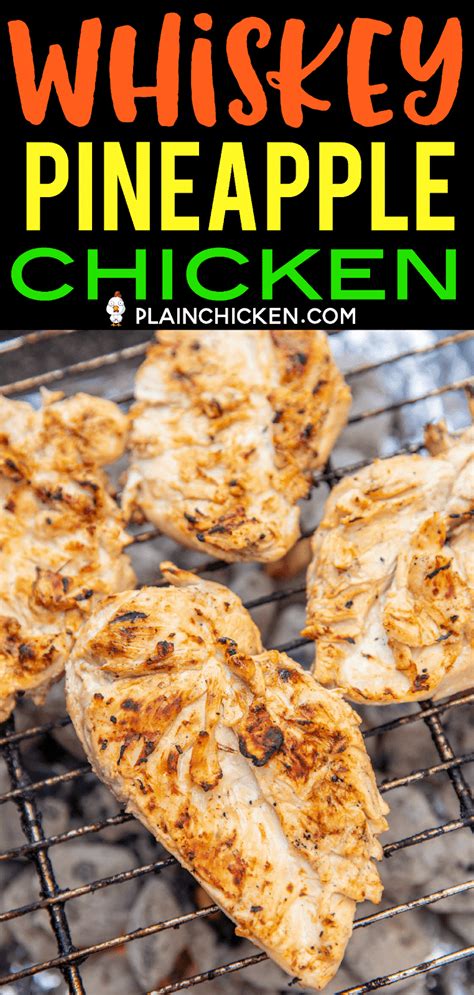 Black pepper, skinless chicken thighs, grated romano cheese. Whiskey Pineapple Chicken | Plain Chicken®