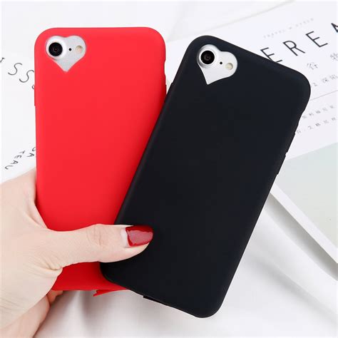 Candy Color Heart Shaped Camera Hole Phone Case For Iphone 6s 7 Ultra