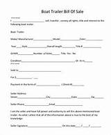 Boat Motor And Trailer Bill Of Sale Form Photos