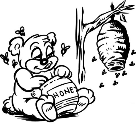 Honey Bear Coloring Pages