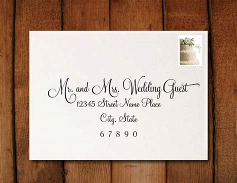 Wedding Invitation Calligraphy Digital Address Formatting - Print From
