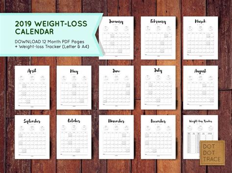 Pin On Printable Calendar Weight Loss Calendar 2019 Diet Planner New