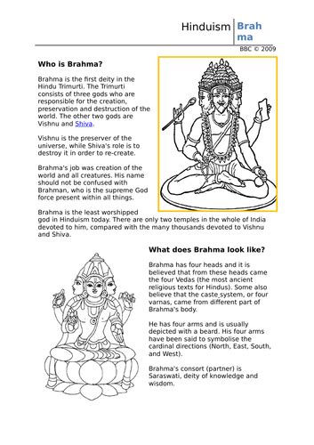The Trimurti Information Sheet Teaching Resources