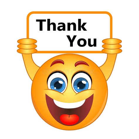 Thank You Thanks Expressing Gratitude Note On A Sign Vector Illustration Animated Smiley Faces