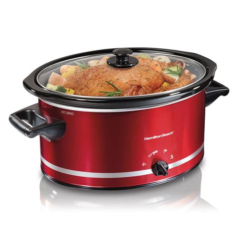 Hamilton Beach 8 Qt Red Slow Cooker 33184 The Home Depot