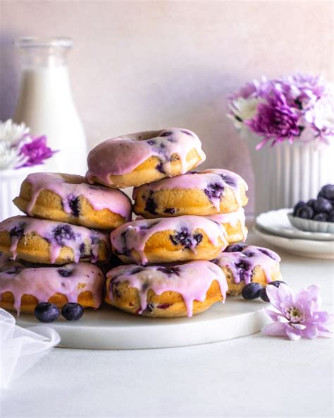 Baked Blueberry Cake Donuts In Bloom Bakery