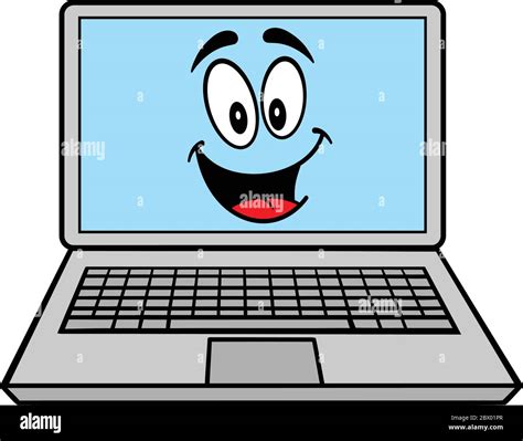 Laptop Cartoon A Cartoon Illustration Of A Laptop Stock Vector Image