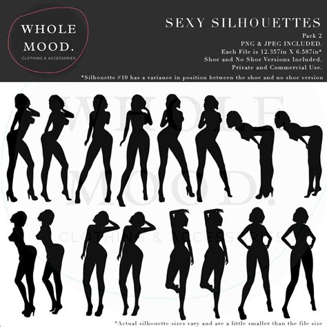 Sexy Silhouettes Pack 2 Clipart Digital Download Etsy