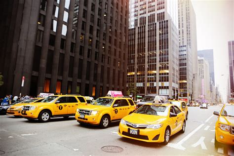 Yellow Cabs On The Streets Of New York City Image Free Stock Photo