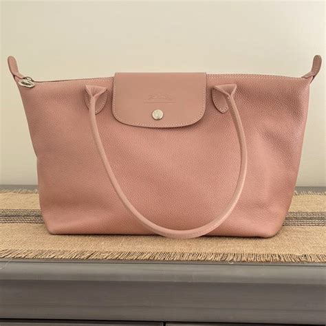 Longchamp Leather Shoulder Strap Bag In Pale Pink A Signature Color Longchamp Leather