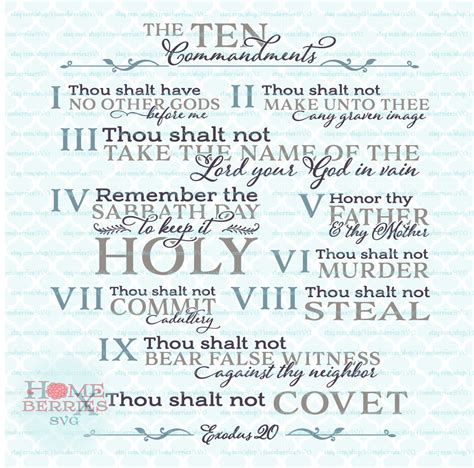 Random religion or bible quiz. The Ten Commandments svg KJV Bible God's Commandments