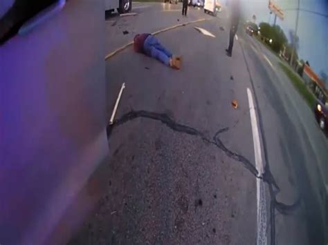 knife wielding man gets shot following wreck with semi truck