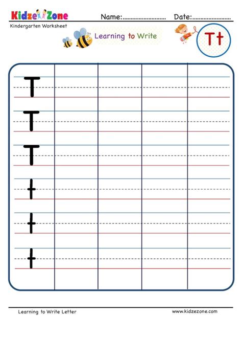 Learn And Practice Writing Letter T On Line Kidzezone