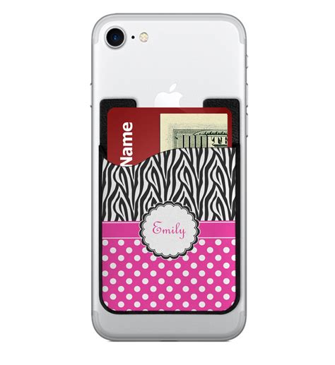 Custom Zebra Print And Polka Dots 2 In 1 Cell Phone Credit Card Holder